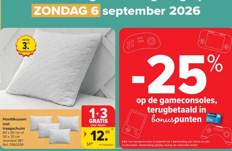 Promotie: Hoofdkussen met traagschuim