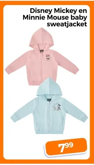 Aanbieding: Disney Mickey en Minnie Mouse baby sweatjacke