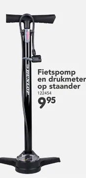 Aanbieding: Fietspomp en drukmeter op staander