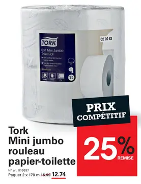 Offre: Tork Mini jumbo rouleau papier-toilette