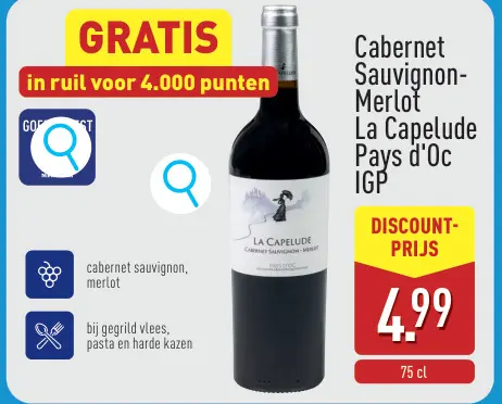 Promotie: Cabernet Sauvignon-Merlot La Capelude Pays d'Oc IGP