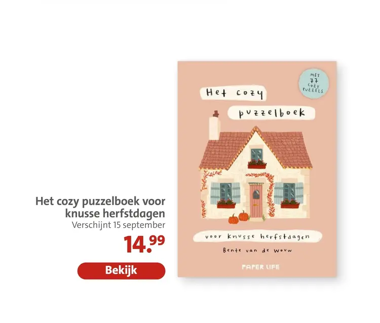 Aanbieding: Het cozy puzzelboek voor knusse herfstdagen