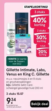 Aanbieding: Gillette Intimate, Labs, Venus en King C. Gillette