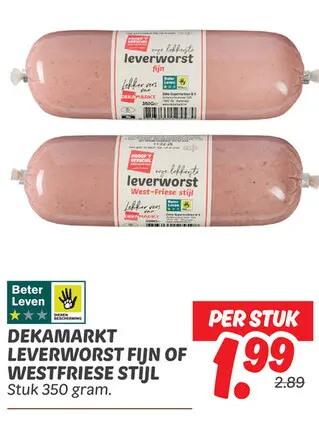 Dekamarkt leverworst fijn of westfriese stijl
