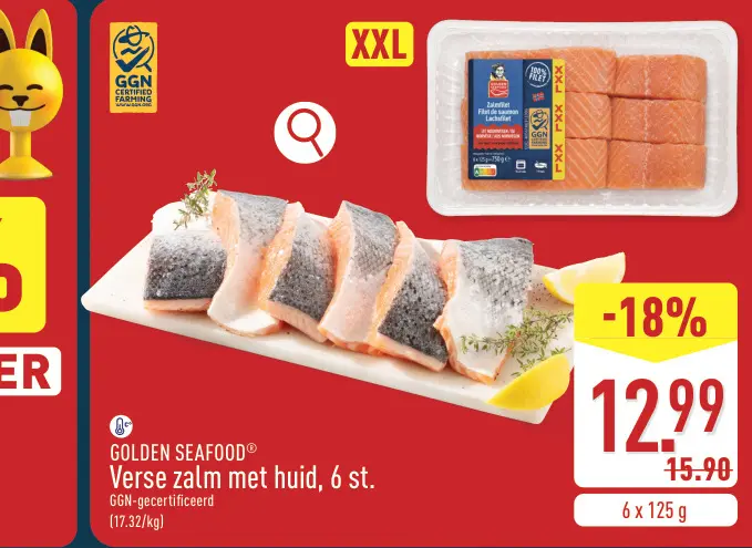 Promotie: Verse zalm met huid