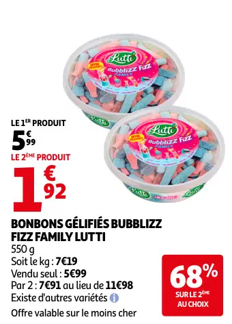 Promotie: Bonbons gélifiés bubblizz fizz family