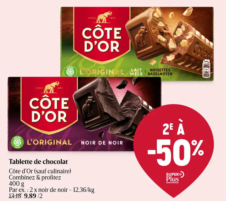 Offre: Tablette de chocolat Côte d'Or