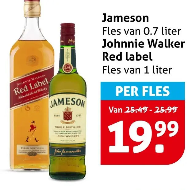 Aanbieding: Jameson Johnnie Walker Red label