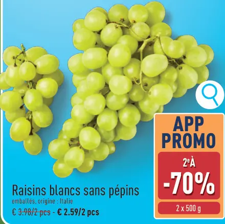 Offre: Raisins blancs sans pépins
