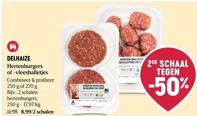 Promotie: DELHAIZE Hertenburgers of -vleesballetjes