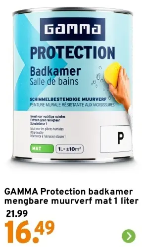Aanbieding: Protection badkamer mengbare muurverf mat 1 liter