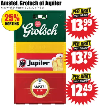 Aanbieding: Amstel, Grolsch of Jupiler
