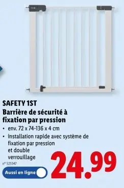 Offre: Barrière de sécurité à fixation par pression