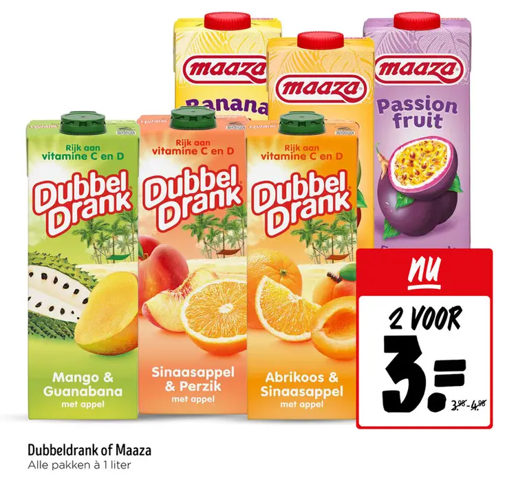 Aanbieding: Dubbeldrank of Maaza