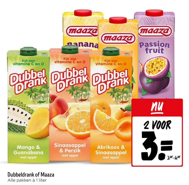 Aanbieding: Dubbeldrank of Maaza