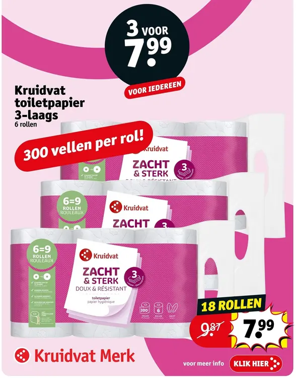 Aanbieding: Toiletpapier 3-laags