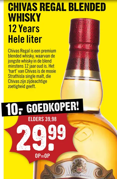 Aanbieding: CHIVAS REGAL BLENDED WHISKY 12 Years