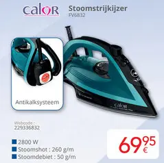 Aanbieding: Calor Stoomstrijkijzer FV6832