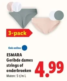 Aanbieding: Geribde dames strings of onderbroeken