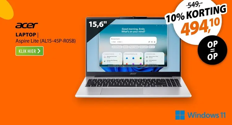 Aanbieding: Acer LAPTOP | Aspire Lite (AL15-45P-R0SB)