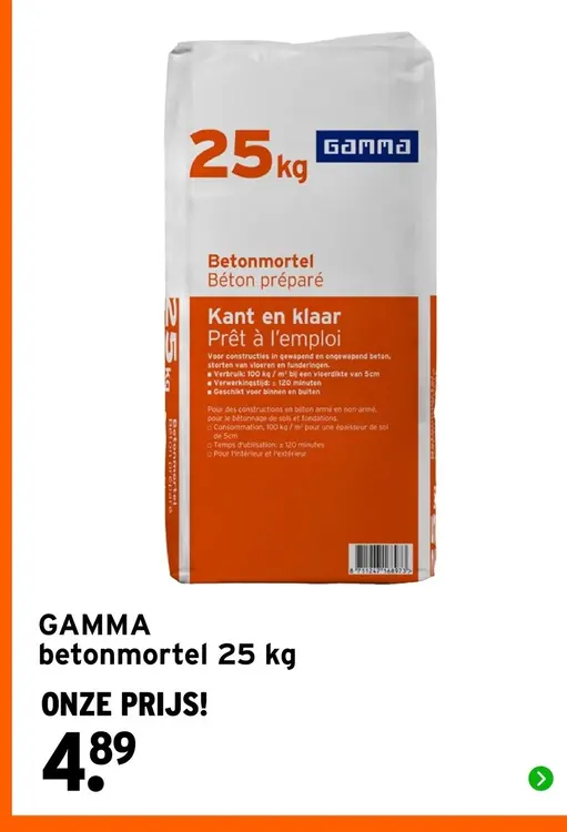 Aanbieding: betonmortel