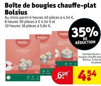 Offre: Boîte de bougies chauffe-plat