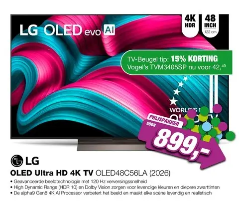 Aanbieding: LG OLED48C56LB 4K TV (2025)