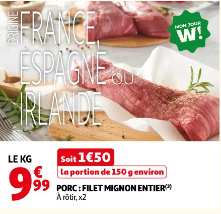 Promotie: Porc: filet mignon entier