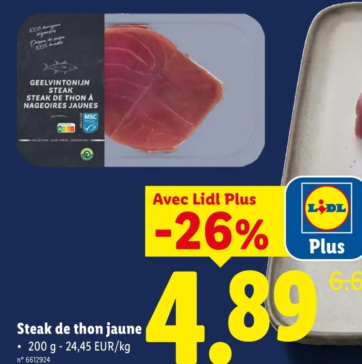 Offre: Steak de thon jaune