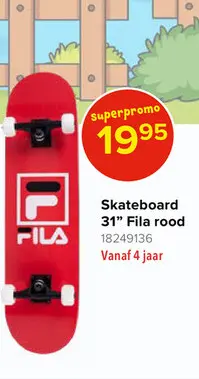 Aanbieding: Skateboard 31" Fila rood