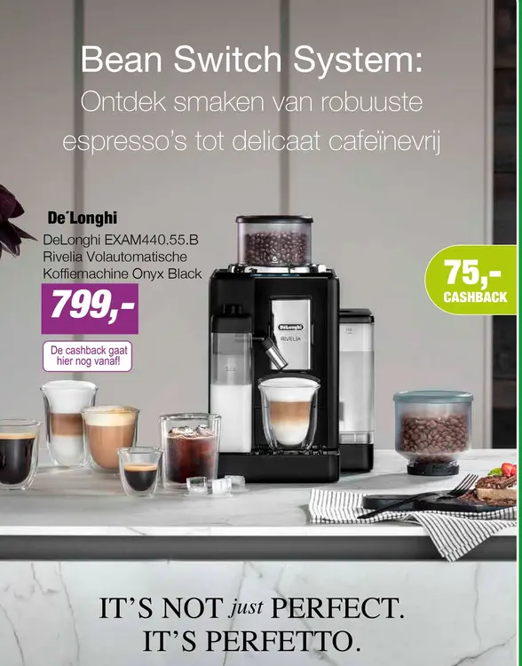 Aanbieding: DeLonghi EXAM440.55.B Rivelia Volautomatische Koffiemachine Onyx Black