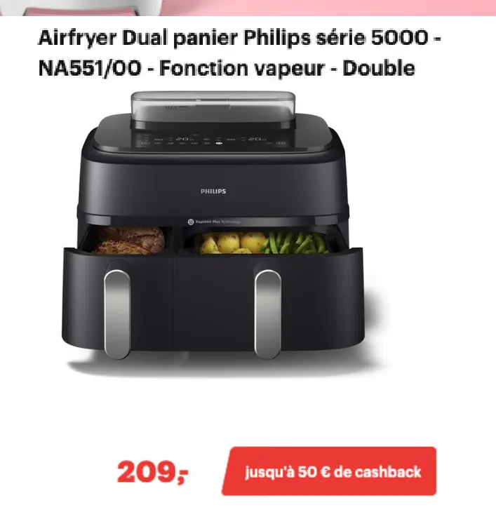 Offre: Airfryer Dual panier Philips série 5000