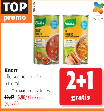 Promotie: alle soepen in blik