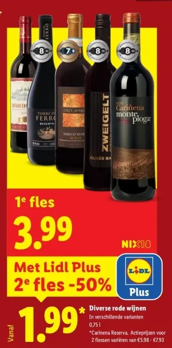 Aanbieding: Diverse rode wijnen