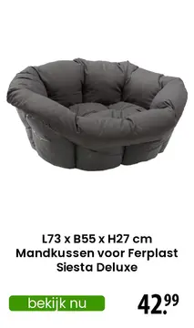 Aanbieding: L73 x B55 x H27 cm Mandkussen voor Ferplast Siesta Deluxe