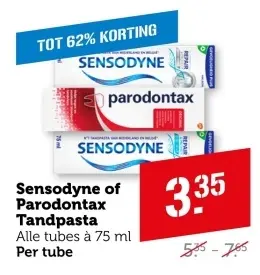 Aanbieding: Sensodyne of Parodontax Tandpasta