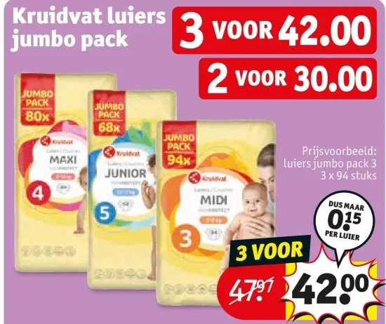 Aanbieding: Kruidvat luiers jumbo pack