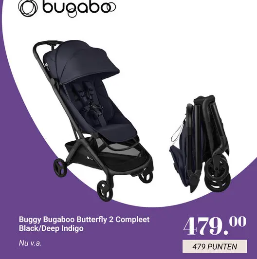 Aanbieding: Buggy Bugaboo Butterfly 2 Compleet Black/Deep