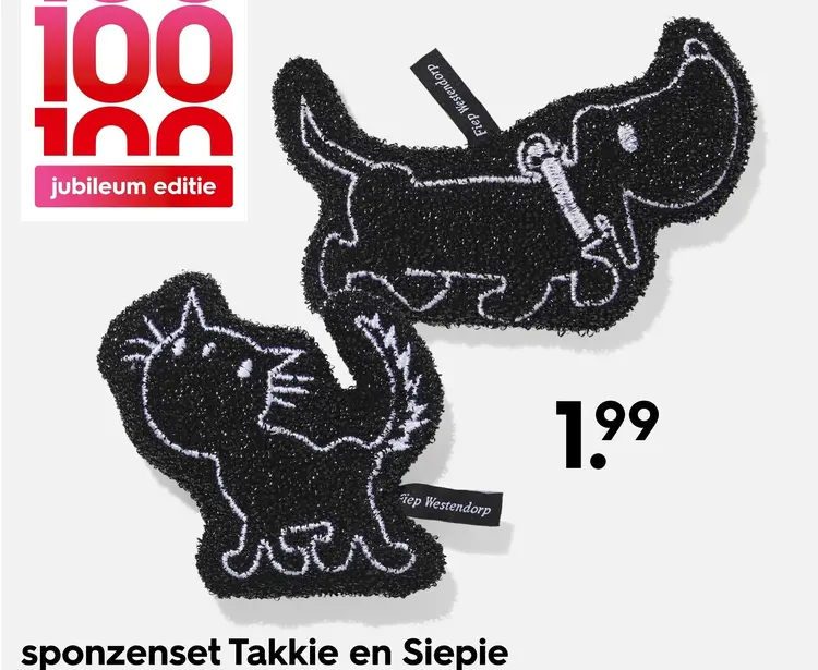 Aanbieding: sponzenset Takkie en Siepie