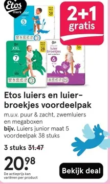 Aanbieding: Etos luiers en luier-broekjes voordeelpak