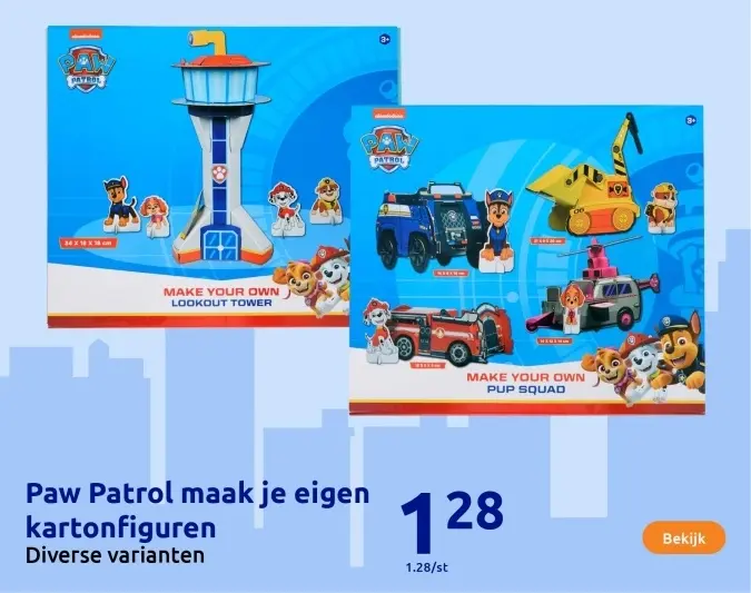 Offre: Paw Patrol maak je eigen kartonfiguren