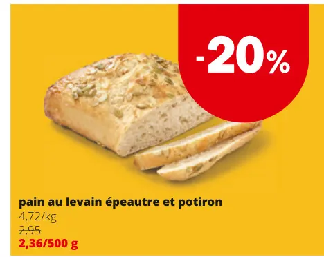 Offre: pain au levain épeautre et potiron