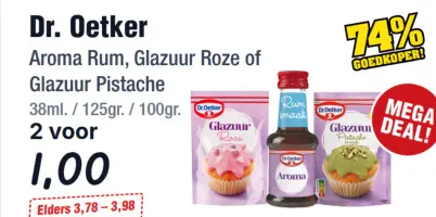 Aanbieding: Aroma Rum, Glazuur Roze of Glazuur Pistache
