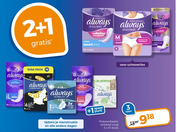 Aanbieding: maandverband long