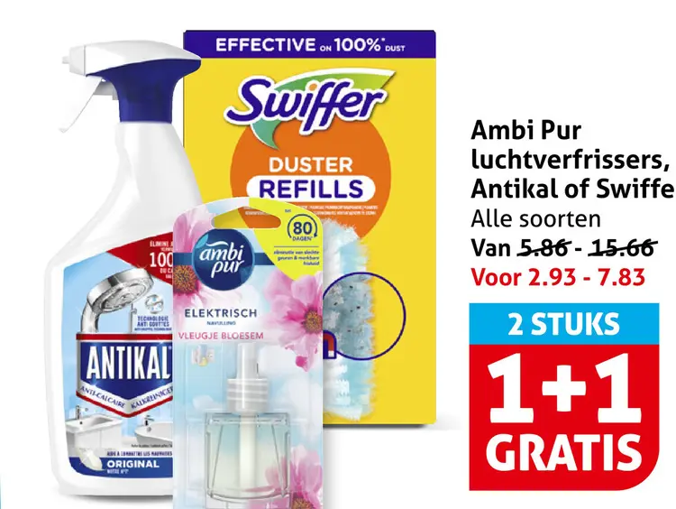Aanbieding: Ambi Pur luchtverfrissers, Antikal of Swiffer