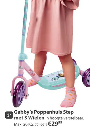 Aanbieding: Gabby's Poppenhuis Step met 3 Wielen
