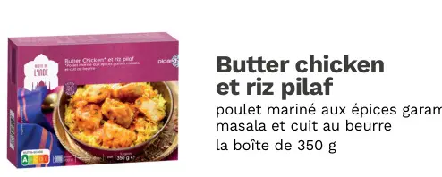 Offre: Butter chicken et riz pilaf