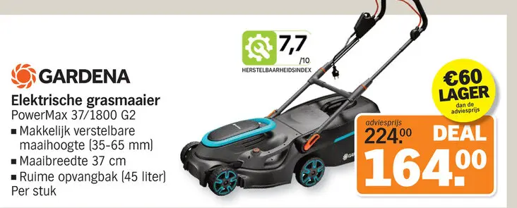 Promotie: Elektrische grasmaaier PowerMax 37/1800 G2