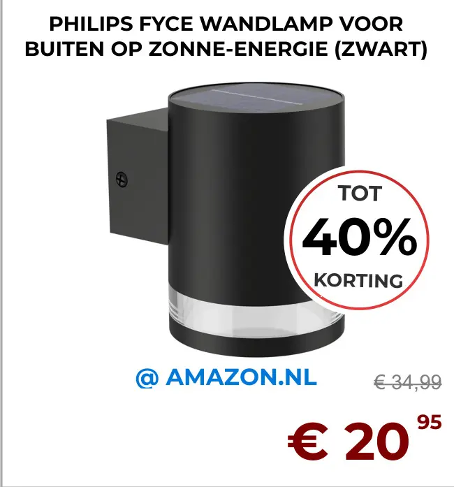 Aanbieding: Fyce wandlamp voor buiten op zonne-energie
