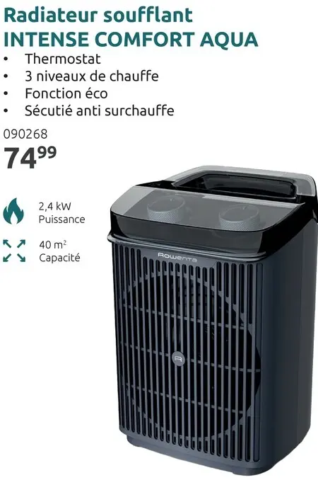 Offre: Radiateur soufflant Intense Comfort Aqua